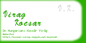 virag kocsar business card